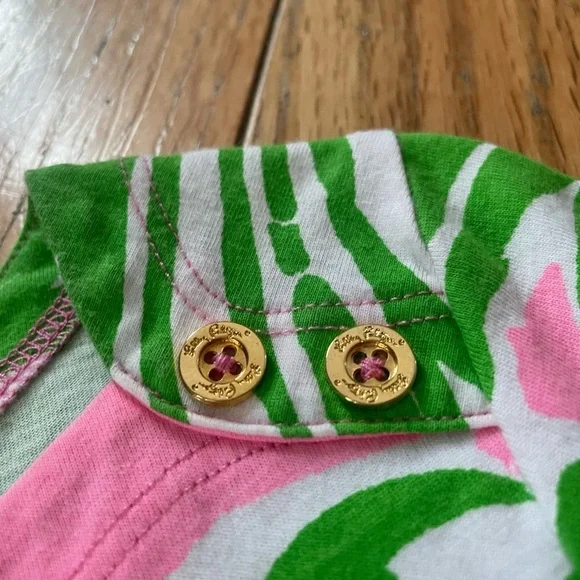 Lilly Pulitzer Women's Size XS Loren Pink & Green Pineapple Dress Boatneck - Picture 5 of 11